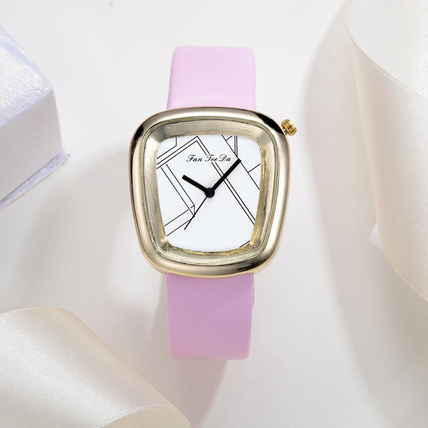 Luxury Fashion Leather Band Analog Quartz Round Wrist Watch Watches