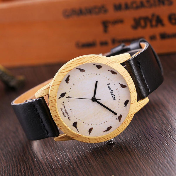 Luxury Fashion Leather Band Analog Quartz Round Wrist Watch Watches