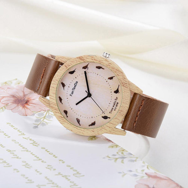 Luxury Fashion Leather Band Analog Quartz Round Wrist Watch Watches
