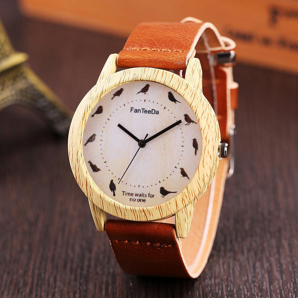 Luxury Fashion Leather Band Analog Quartz Round Wrist Watch Watches