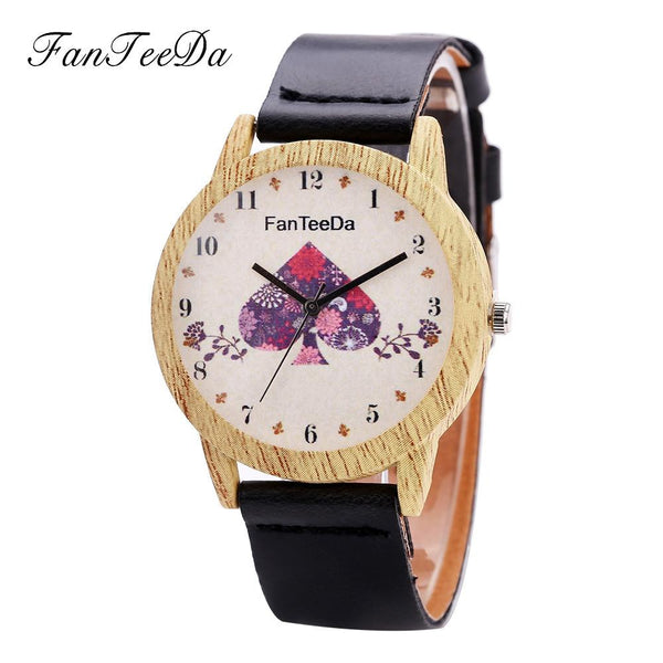 Luxury Fashion Leather Band Analog Quartz Round Wrist Watch Watches