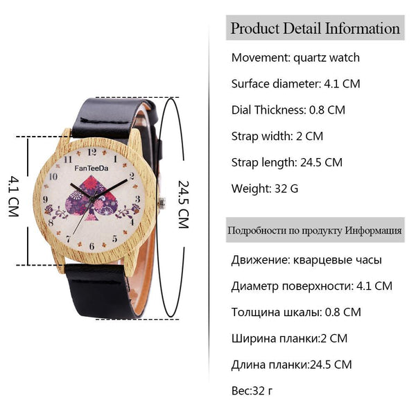 Luxury Fashion Leather Band Analog Quartz Round Wrist Watch Watches