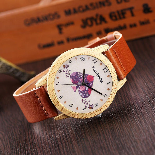 Luxury Fashion Leather Band Analog Quartz Round Wrist Watch Watches