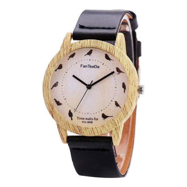 Luxury Fashion Leather Band Analog Quartz Round Wrist Watch Watches