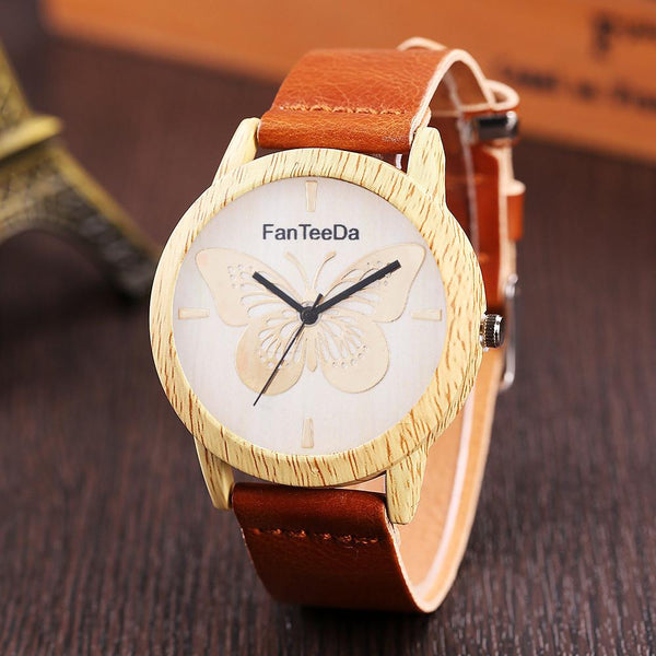 Luxury Fashion Leather Band Analog Quartz Round Wrist Watch Watches