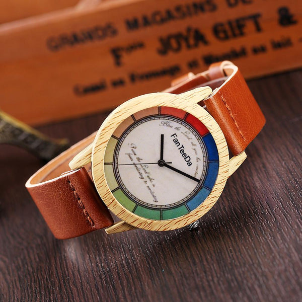 Luxury Fashion Leather Band Analog Quartz Round Wrist Watch Watches