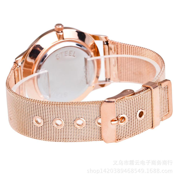New Fashion Female Clocks Women Luxury Quartz Watch Rose Watch