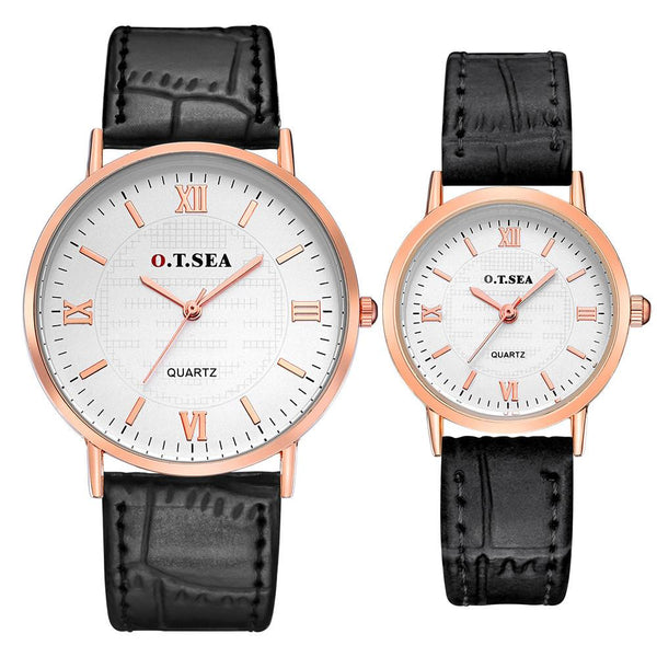 2PC Luxury  Watch Men's Lady Strapuple Quartz Wrist Watches