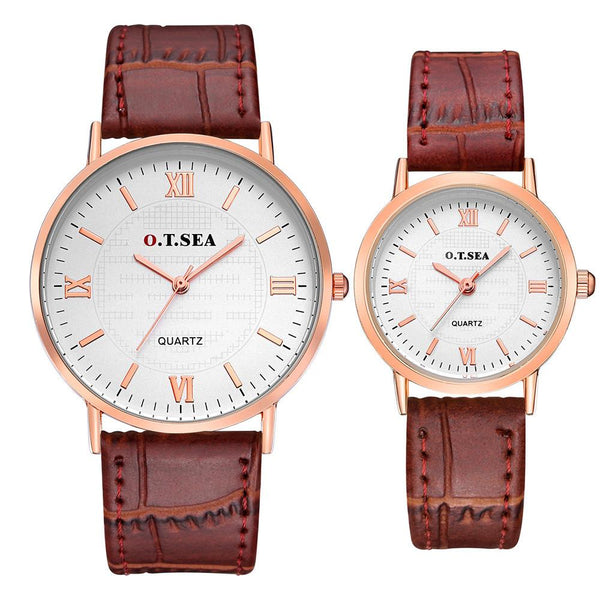 2PC Luxury  Watch Men's Lady Strapuple Quartz Wrist Watches