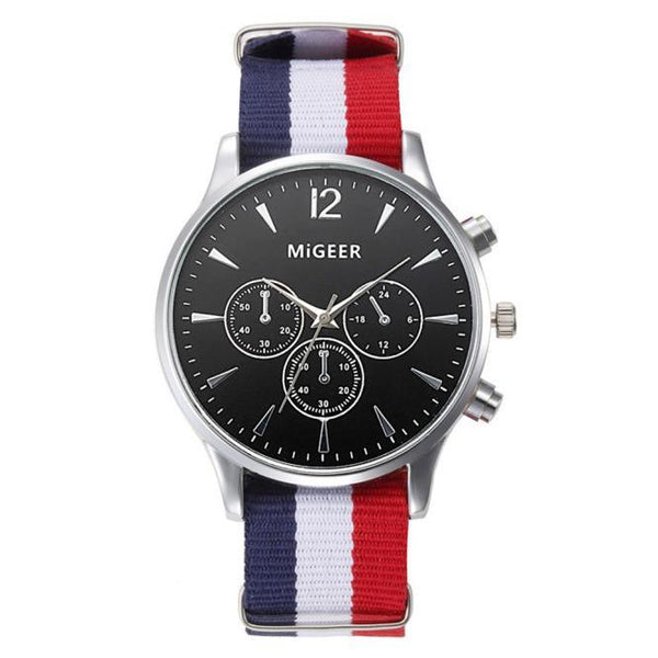Luxury Fashion Canvas Mens Analog Watch Wrist Watches