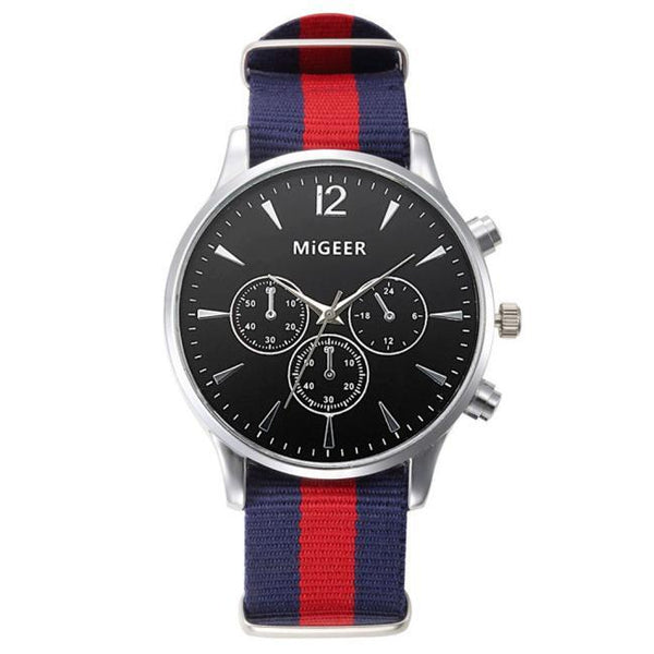 Luxury Fashion Canvas Mens Analog Watch Wrist Watches