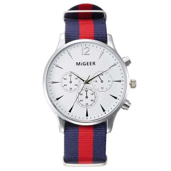 Luxury Fashion Canvas Mens Analog Watch Wrist Watches