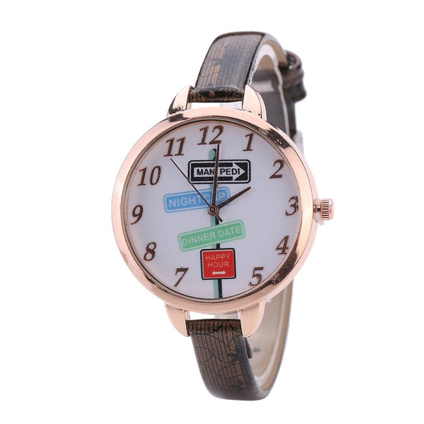 Lndicator Pattern Watch Casual Quartz Wrist Watch
