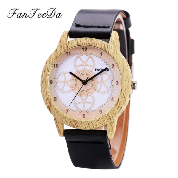 Luxury Fashion Leather Band Analog Quartz Round Wrist Watch Watches