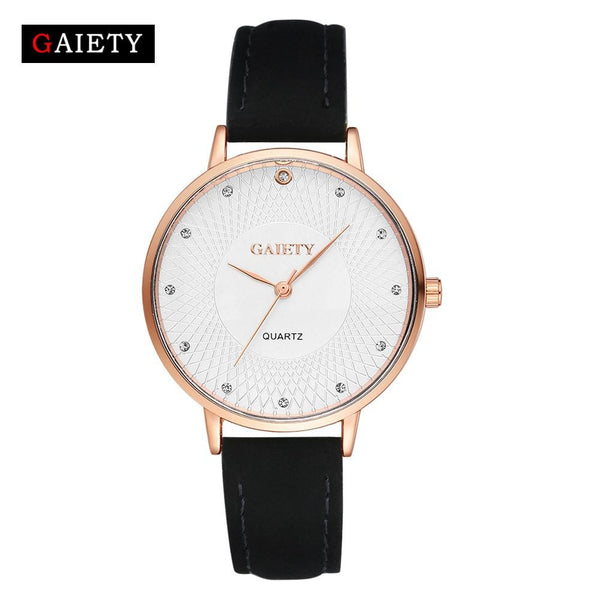 Women Fashion Leather Band Analog Quartz Round Wrist Watch Watches