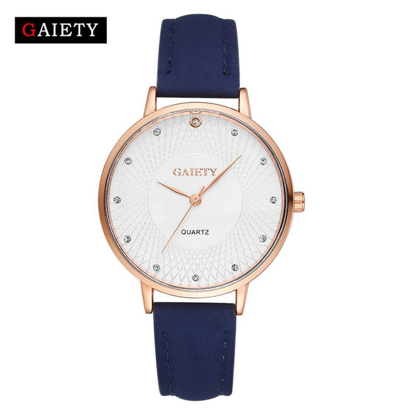 Women Fashion Leather Band Analog Quartz Round Wrist Watch Watches