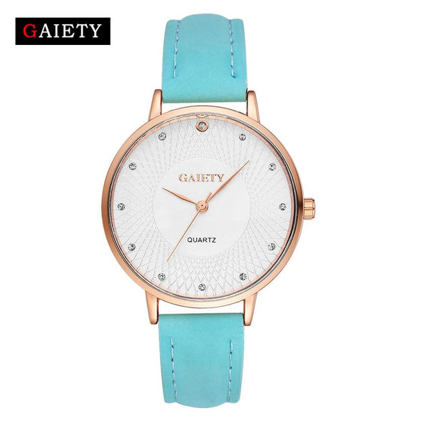 Women Fashion Leather Band Analog Quartz Round Wrist Watch Watches