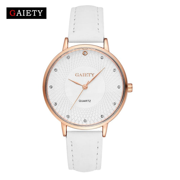 Women Fashion Leather Band Analog Quartz Round Wrist Watch Watches