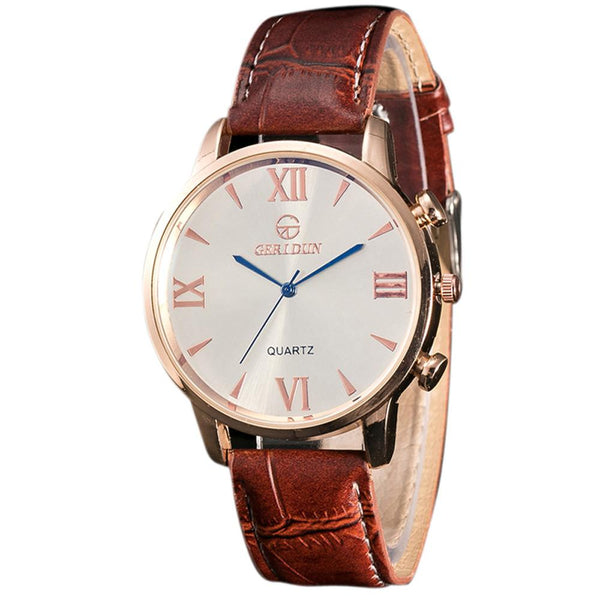 Fashion Men Leather Band Watches Sport Analog Quartz Wrist Watch