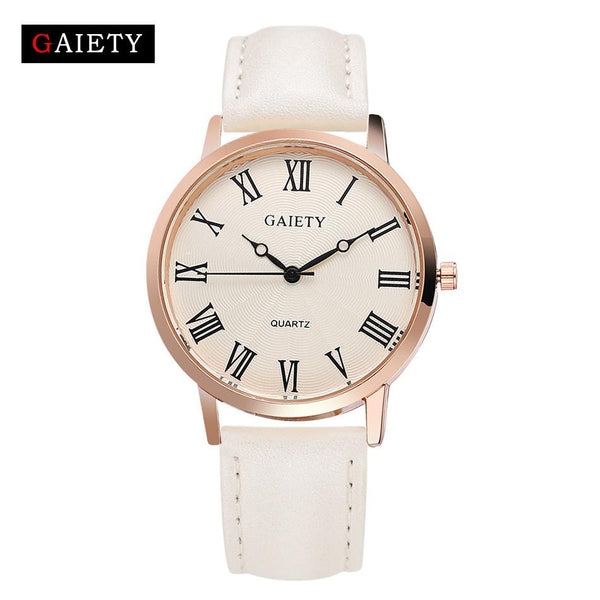 Women Fashion Leather Band Analog Quartz Round Wrist Watch Watches