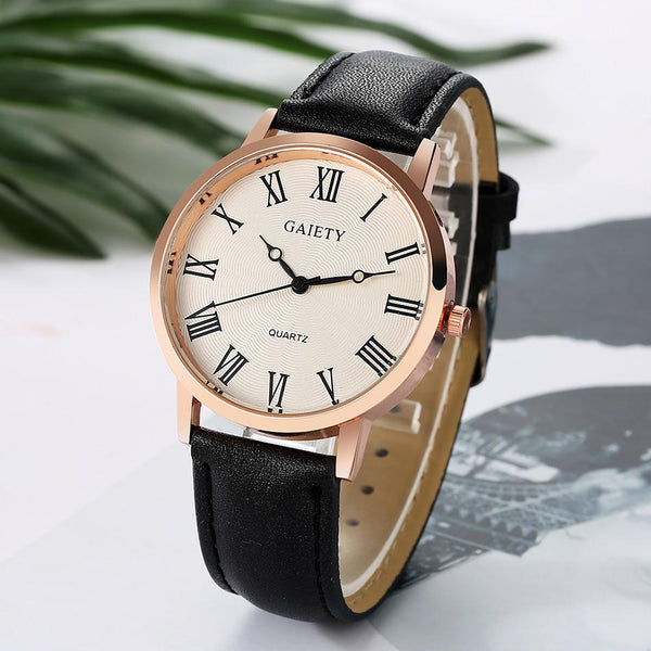 Women Fashion Leather Band Analog Quartz Round Wrist Watch Watches