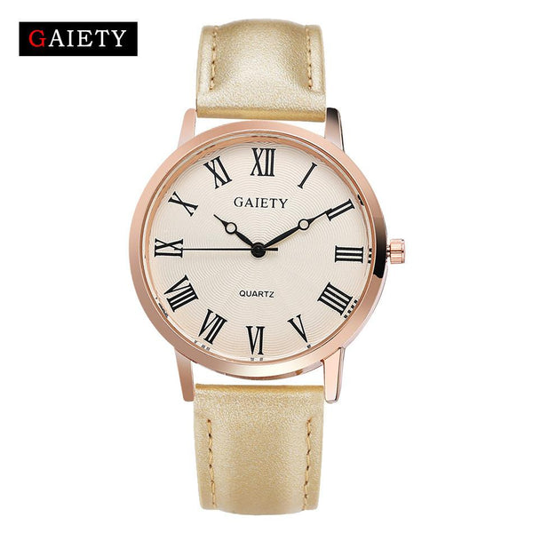 Women Fashion Leather Band Analog Quartz Round Wrist Watch Watches