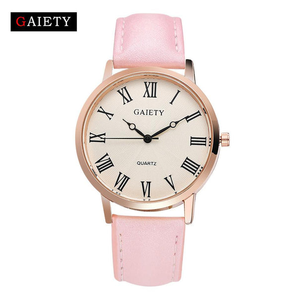 Women Fashion Leather Band Analog Quartz Round Wrist Watch Watches