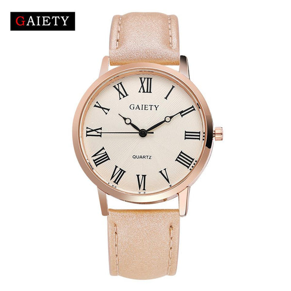 Women Fashion Leather Band Analog Quartz Round Wrist Watch Watches