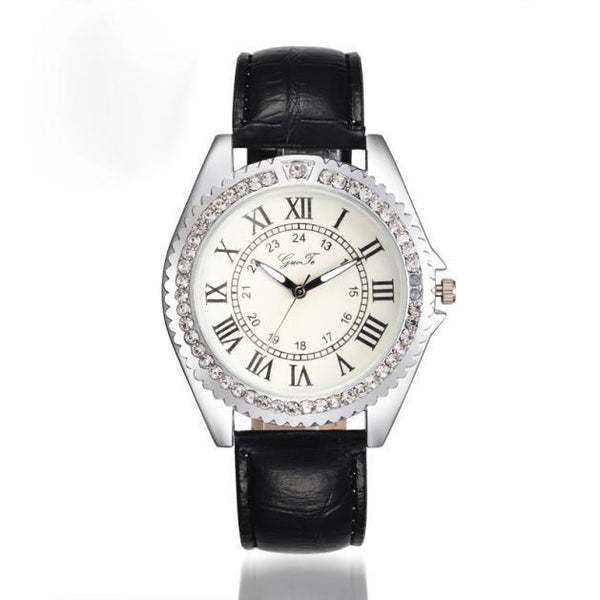 Ms Leather Band Watches Sport Analog Quartz Date Wrist Watch