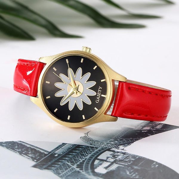 Women Fashion Leather Band Analog Quartz Round Wrist Watch Watches