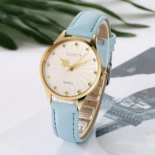 Women Fashion Leather Band Analog Quartz Round Wrist Watch Watches