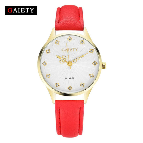 Women Fashion Leather Band Analog Quartz Round Wrist Watch Watches