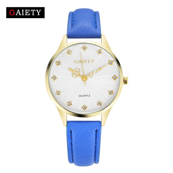 Women Fashion Leather Band Analog Quartz Round Wrist Watch Watches