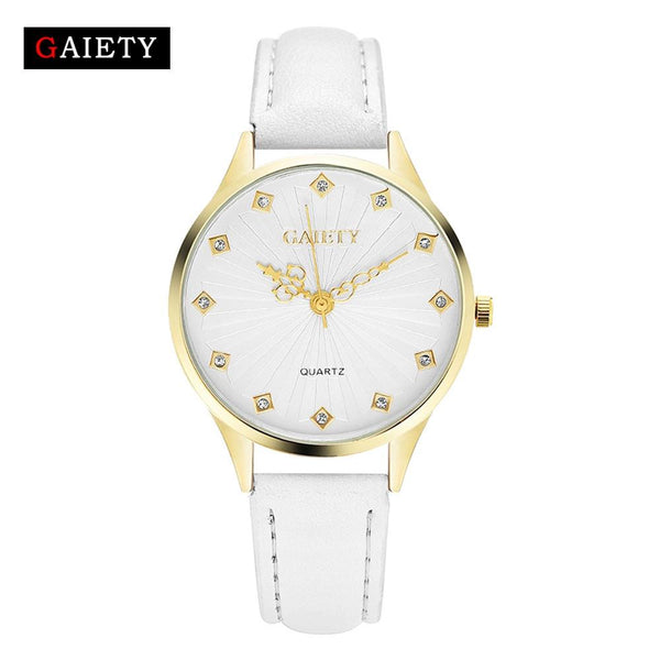 Women Fashion Leather Band Analog Quartz Round Wrist Watch Watches