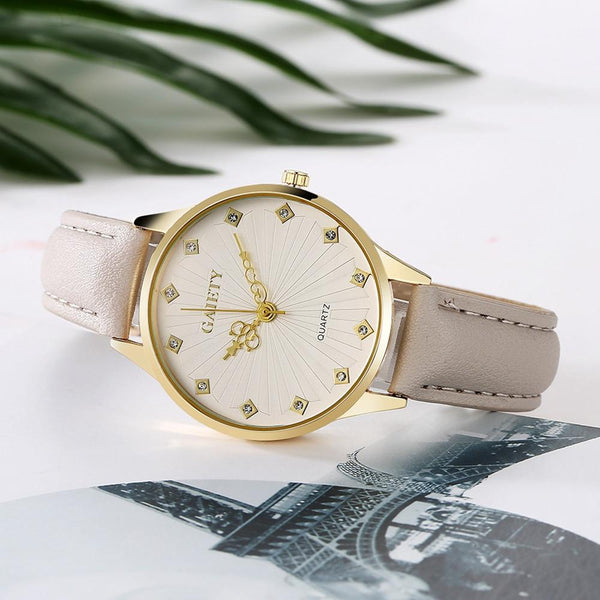 Women Fashion Leather Band Analog Quartz Round Wrist Watch Watches