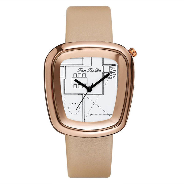 Luxury Fashion Leather Band Analog Quartz Round Wrist Watch Watches