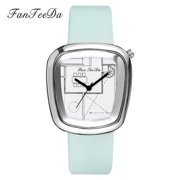 Luxury Fashion Leather Band Analog Quartz Round Wrist Watch Watches