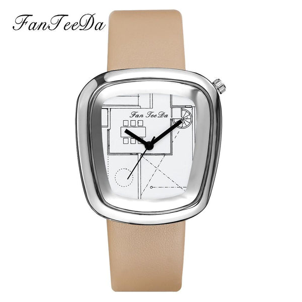 Luxury Fashion Leather Band Analog Quartz Round Wrist Watch Watches