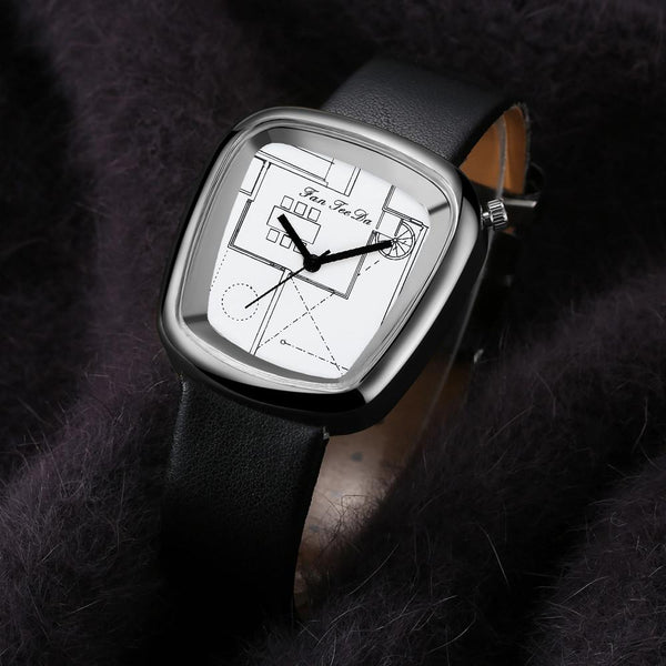 Luxury Fashion Leather Band Analog Quartz Round Wrist Watch Watches