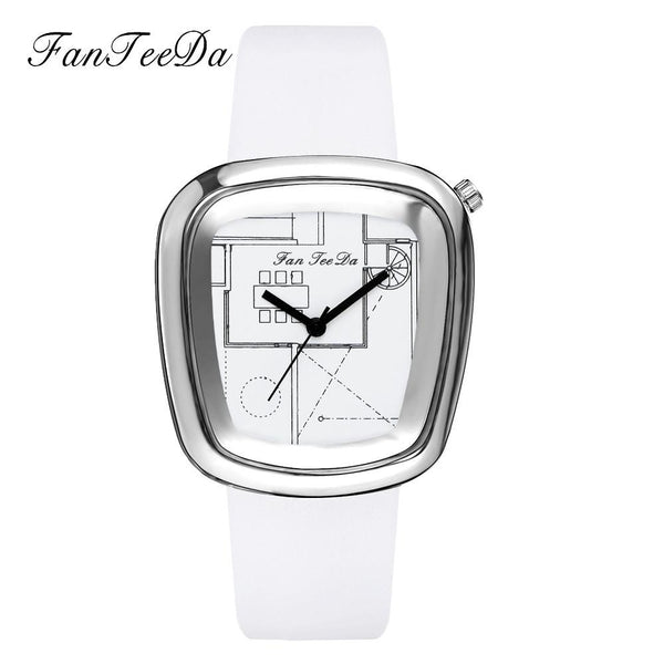 Luxury Fashion Leather Band Analog Quartz Round Wrist Watch Watches
