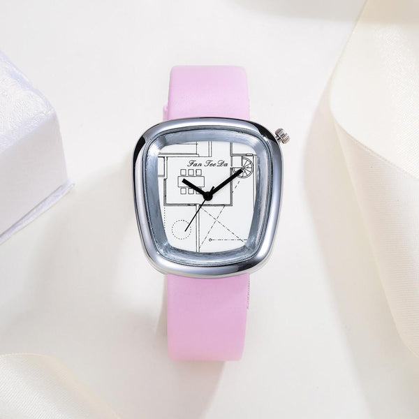 Luxury Fashion Leather Band Analog Quartz Round Wrist Watch Watches