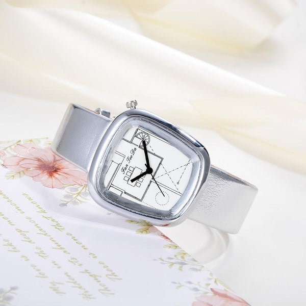 Luxury Fashion Leather Band Analog Quartz Round Wrist Watch Watches