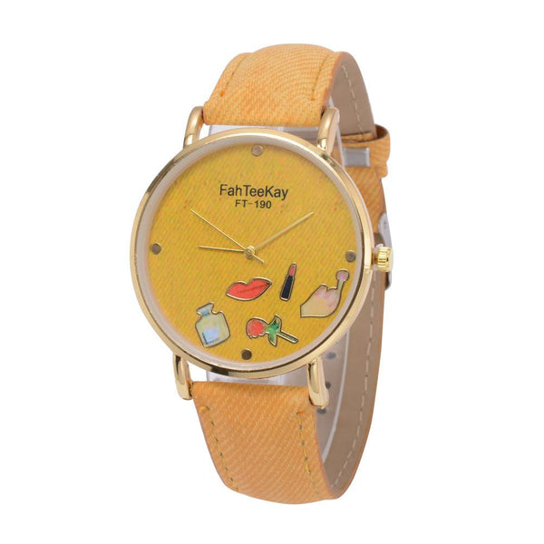 Fashion Womenwboy Quartz Analog Wrist Simple Watch Round Case Watch