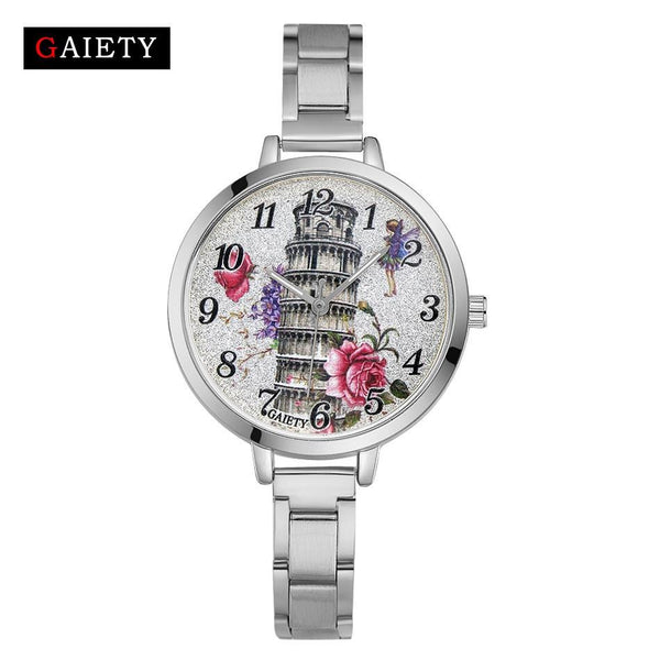 Women Fashion Chain Analog Quartz Round Wrist Watch Watches