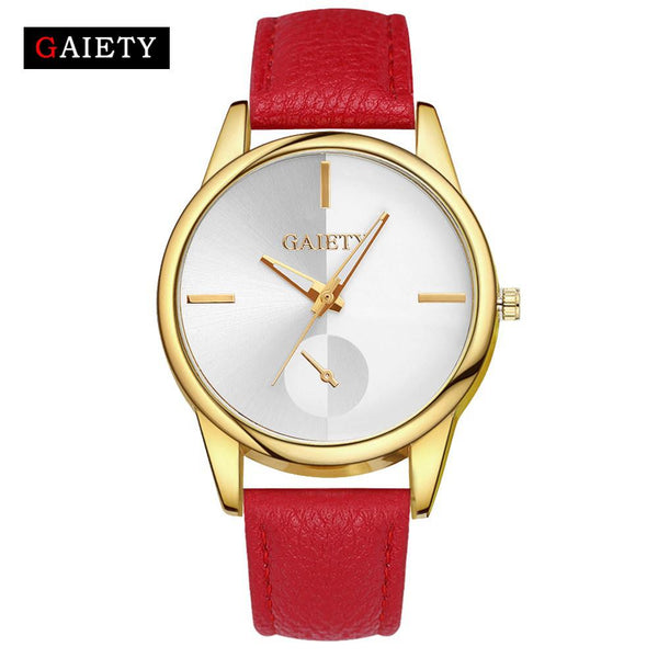 Women Fashion Leather Band Analog Quartz Round Wrist Watch Watches