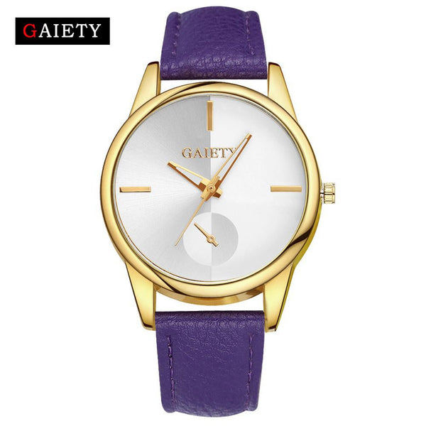 Women Fashion Leather Band Analog Quartz Round Wrist Watch Watches