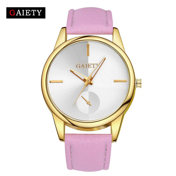 Women Fashion Leather Band Analog Quartz Round Wrist Watch Watches