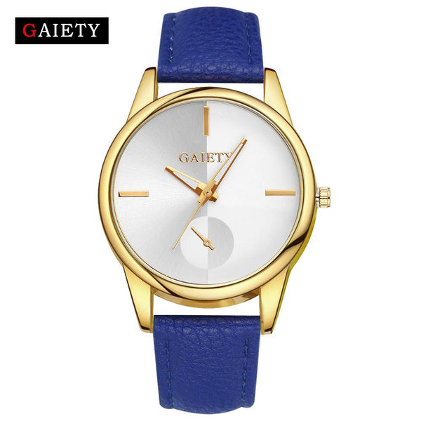 Women Fashion Leather Band Analog Quartz Round Wrist Watch Watches