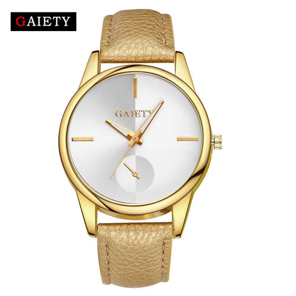 Women Fashion Leather Band Analog Quartz Round Wrist Watch Watches