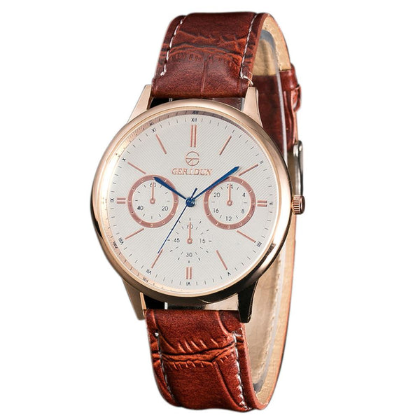 Fashion Men Leather Band Watches Sport Analog Quartz Wrist Watch